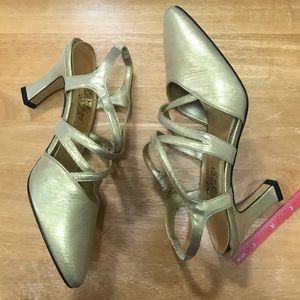 Gold sling backs timeless
